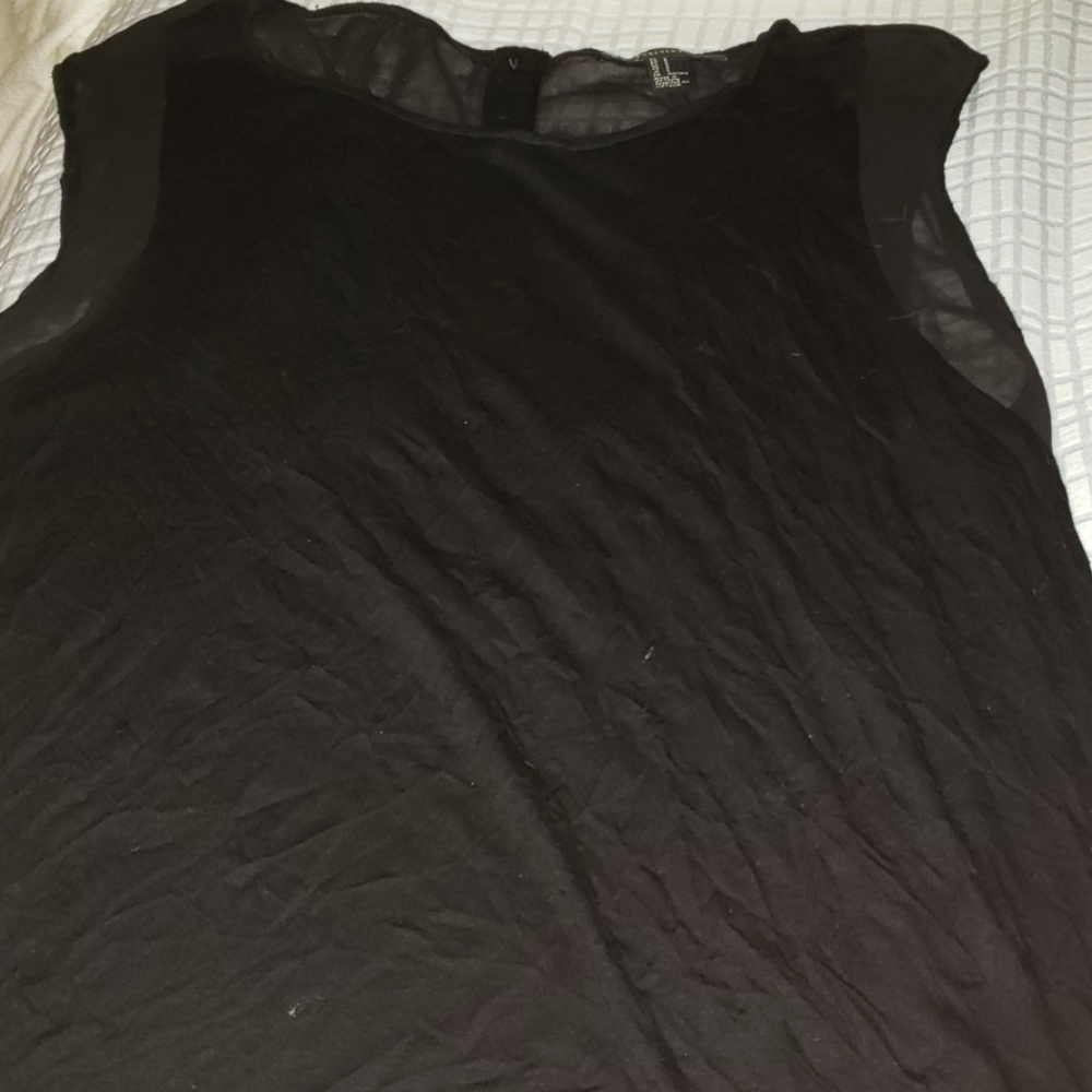 Black tank with sheer material